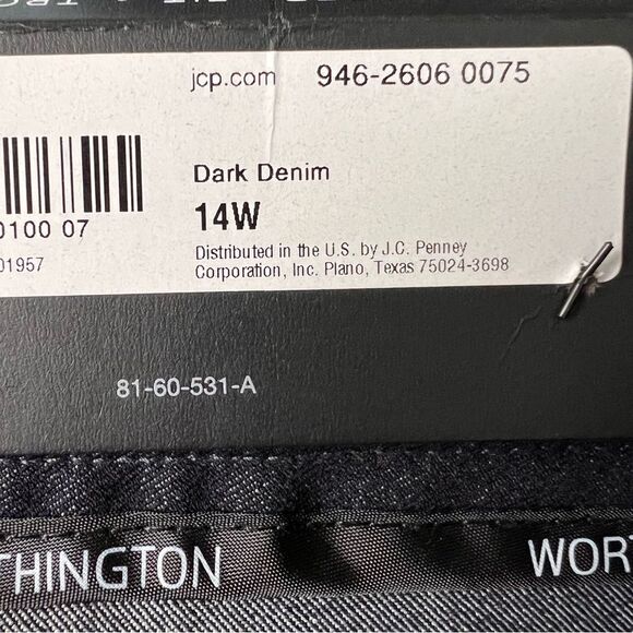 NWT Worthington Modern Fit Trouser Leg Pants Size 14W Dark Blue Stretch Comfort - Picture 4 of 12